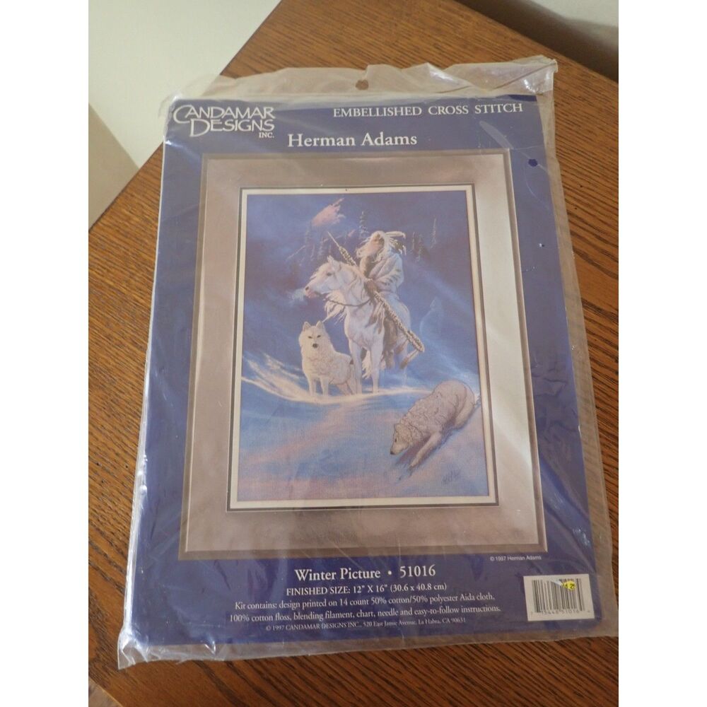 Candamar Designs Hermon Adams Winter #51016 Embellished Cross Stitch NEW